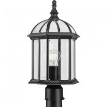 Progress P540099-031 - Dillard Collection One-Light Traditional Textured Black Clear Glass Outdoor Post Light