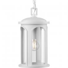 Progress P550050-028 - Gables Collection One-Light Coastal Satin White Clear Glass Outdoor Wall Lantern