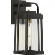 Progress P560286-020 - Walcott Collection  One-Light Antique Bronze with Brasstone Accents Clear Glass Transitional Outdoor
