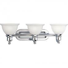 Progress P3163-15 - Madison Collection Three-Light Polished Chrome Etched Glass Traditional Bath Vanity Light