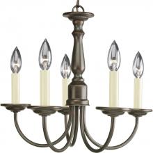 Progress P4009-20 - Five-Light Antique Bronze Ivory Candles Traditional Chandelier Light