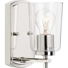 Progress P300154-104 - Adley Collection One-Light Polished Nickel Clear Glass New Traditional Bath Vanity Light
