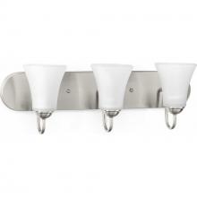 Progress P300235-009 - Classic Collection Three-Light Brushed Nickel Etched Glass Traditional Bath Vanity Light