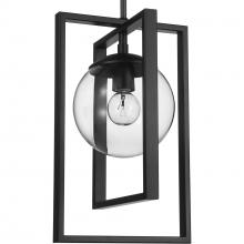 Progress P500283-031 - Atwell Collection One-Light Matte Black Clear Glass Luxe Pendant Light