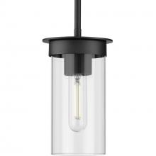 Progress P500314-031 - Kellwyn Collection One-Light Matte Black and Clear Glass Transitional Style Hanging Mini-Pendant Lig