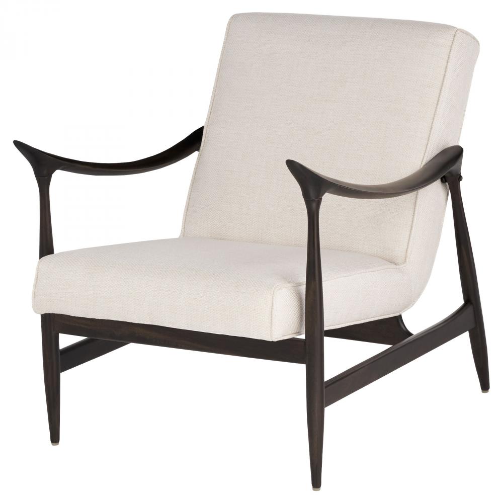 Oscar Arm Chair Cream Basket Weave Dark Brown