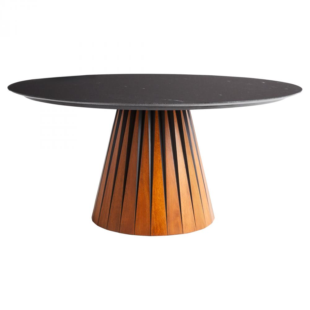 Bourbon Dining Table Black Medium Brown