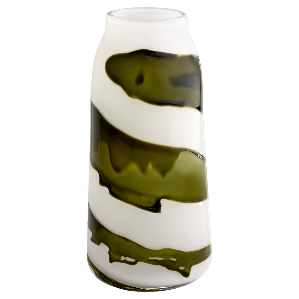 Denali Vase | Iridescent White | Green - Large