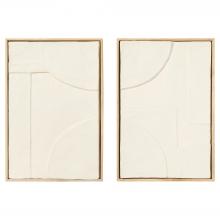 Cyan Designs 12176 - Oliver Diptych Panels | Off-White | Walnut | Set of 2