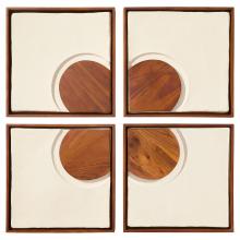 Cyan Designs 12177 - Rhys Decorative Panels | Off-White | Walnut | Set of 4