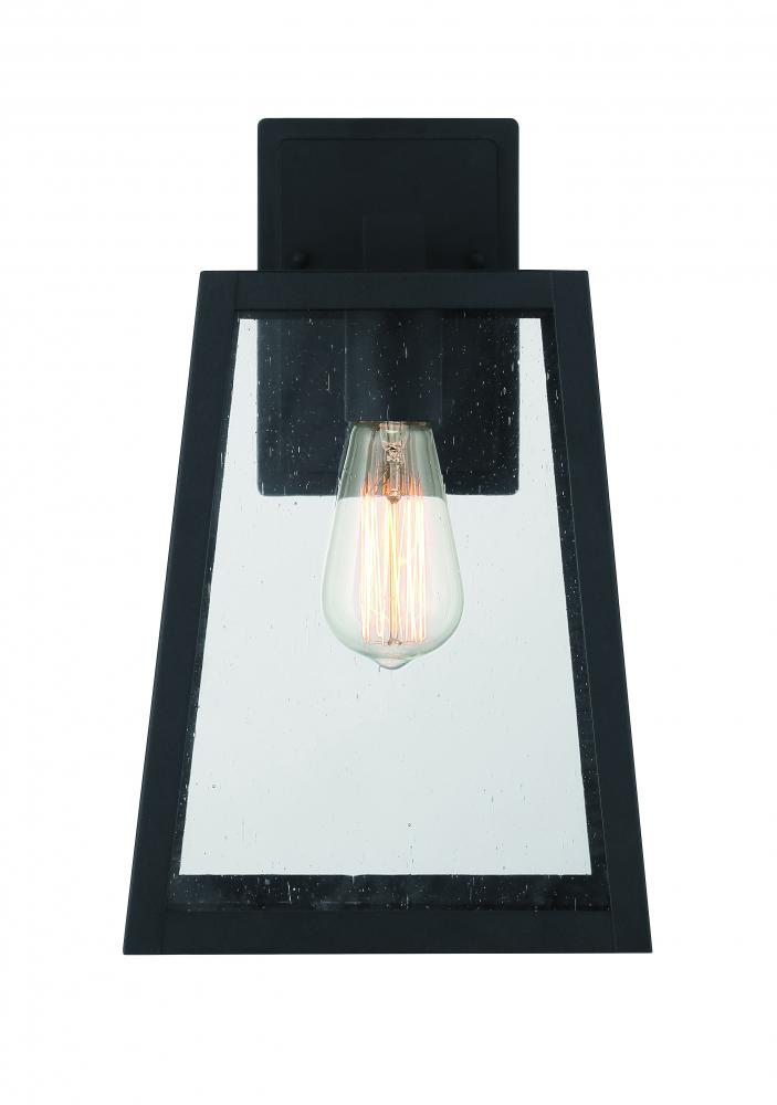 Dunn 1 Light Large  Outdoor Wall Lantern in Textured Black