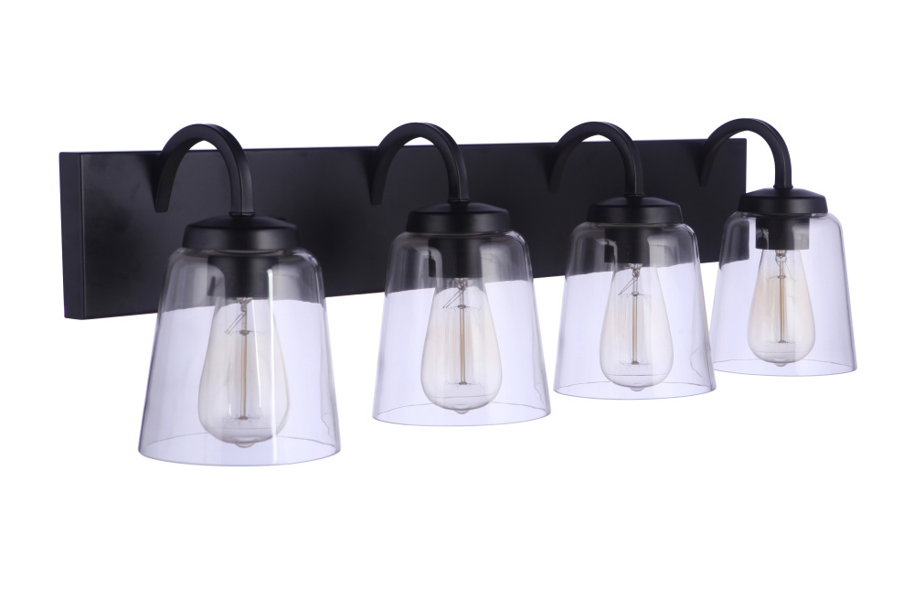 Elsa 4 Light Vanity in Flat Black