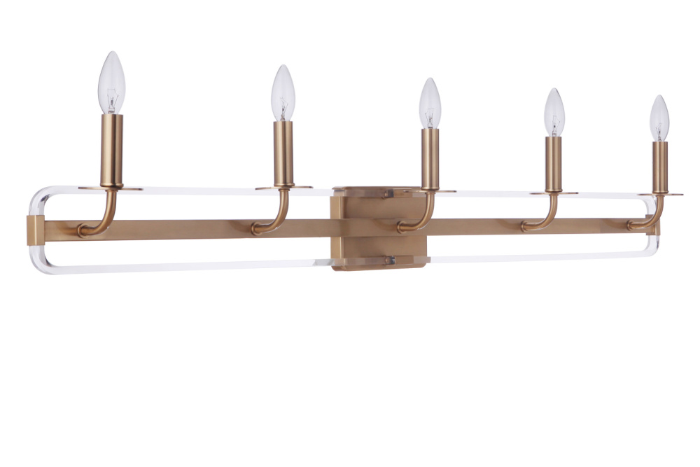 Graclyn 5 Light Vanity in Satin Brass