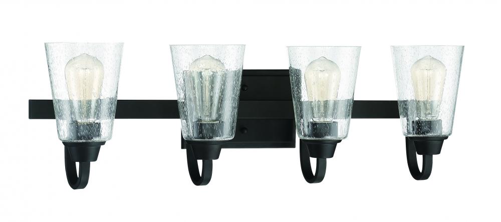 Grace 4 Light Vanity in Espresso (Clear Seeded Glass)