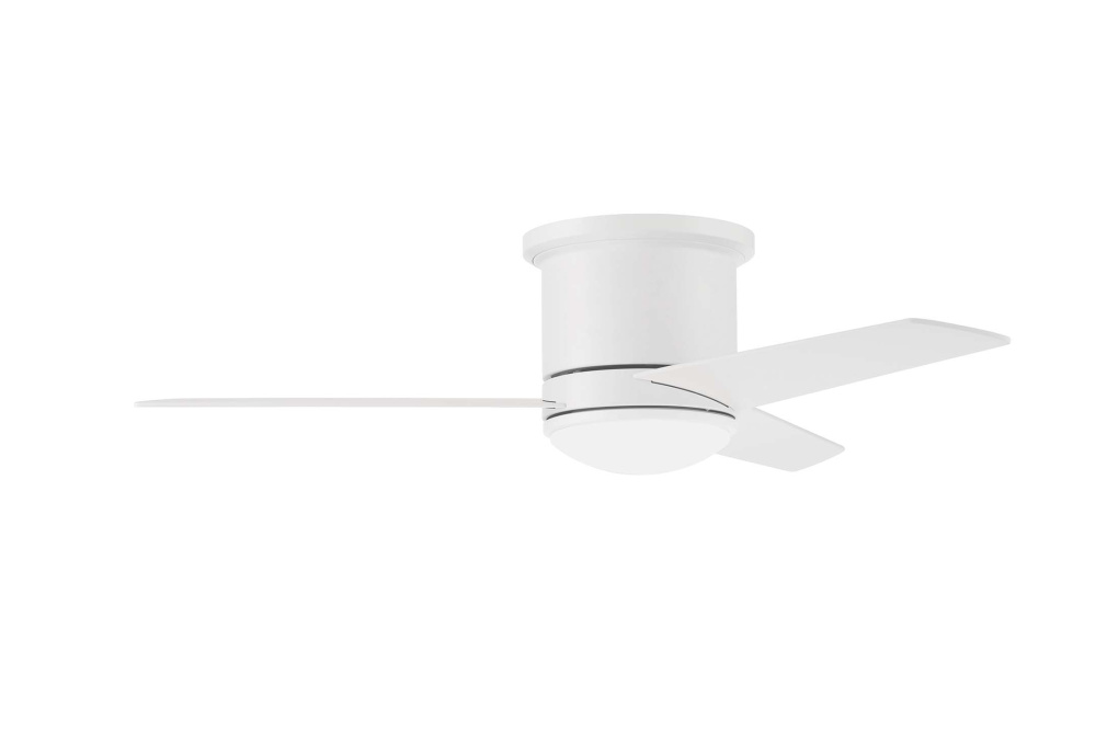 Cole 44" 3-Blade Indoor/Outdoor (Damp) Ceiling Fan in White w/ White/Washed Oak Blades