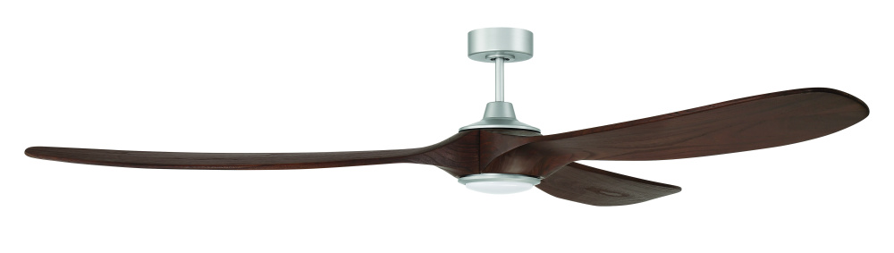 Envy 84" 3-Blade Indoor/Outdoor (Damp) Ceiling Fan in Painted Nickel w/ Dark Cedar Blades