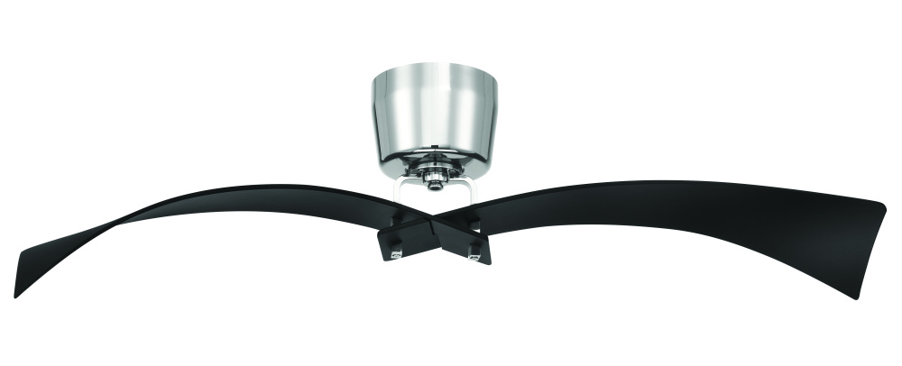 Tern 52" 2-Blade Ceiling Fan in Flat Black/Polished Nickel w/ Flat Black Blades