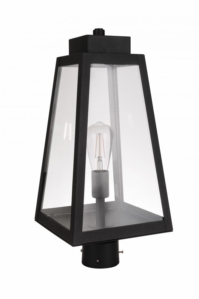 Sorano 1 Light Outdoor Post Mount in Textured Black