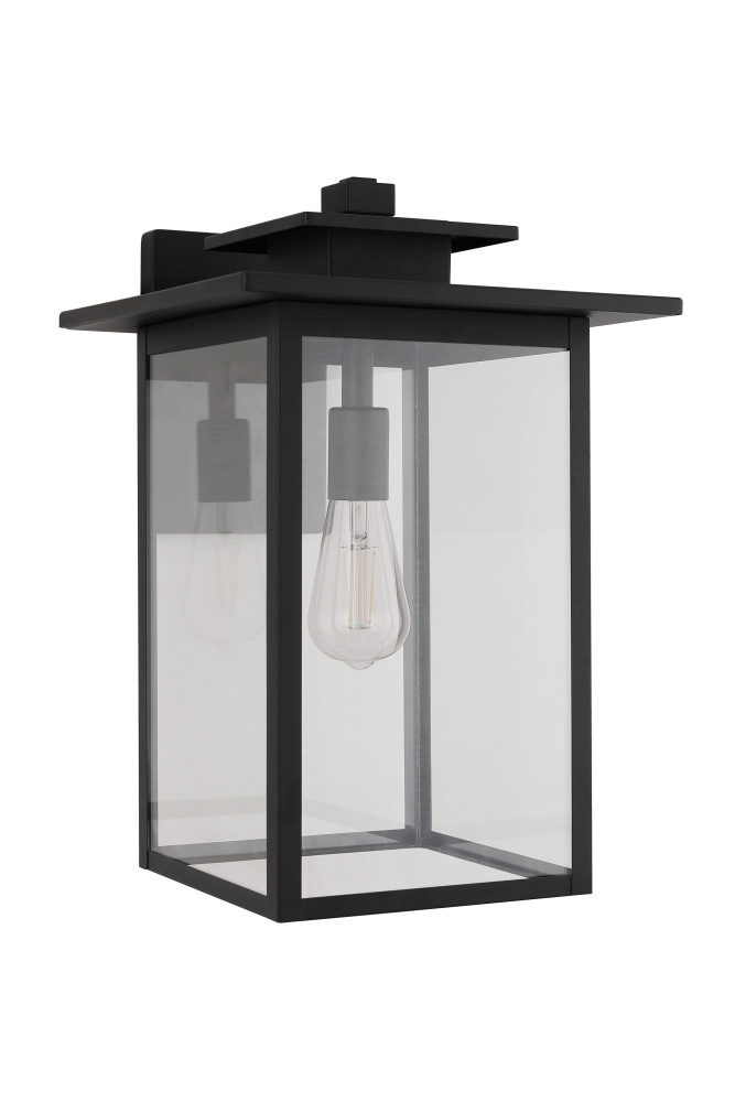 Rock Creek 1 Light 17.25" Outdoor Wall Lantern in Textured Black