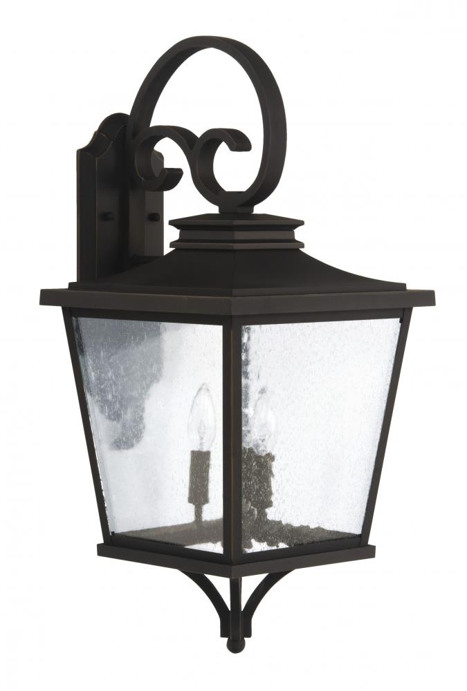 Tillman 3 Light Large Outdoor Wall Lantern in Dark Bronze Gilded
