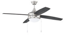 Craftmade PHA52BNK4-BNGW - Phaze 4 52" 4-Blade Ceiling Fan in Brushed Polished Nickel w/ Brushed Nickel/Greywood Blades