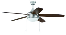 Craftmade PHA52BNK5 - Phaze 5 52" 5-Blade Ceiling Fan in Brushed Polished Nickel w/ Walnut/Dark Oak Blades