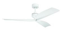 Craftmade RFK52W3 - Rafiki 52" 3-Blade Indoor/Outdoor (Damp) Ceiling Fan in White w/ White Blades