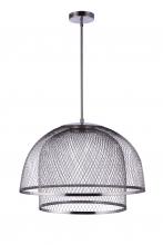 Craftmade P1006BNK-LED - 24.25â€ Diameter Sculptural Statement Metal Mesh Dome 2 Shade Pendant in Brushed Polished Nickel