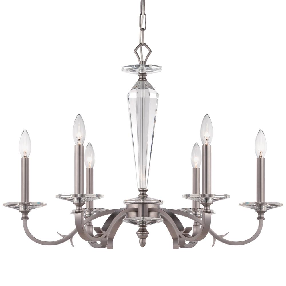 Crystorama Hugo 6 Light Pewter Chandelier