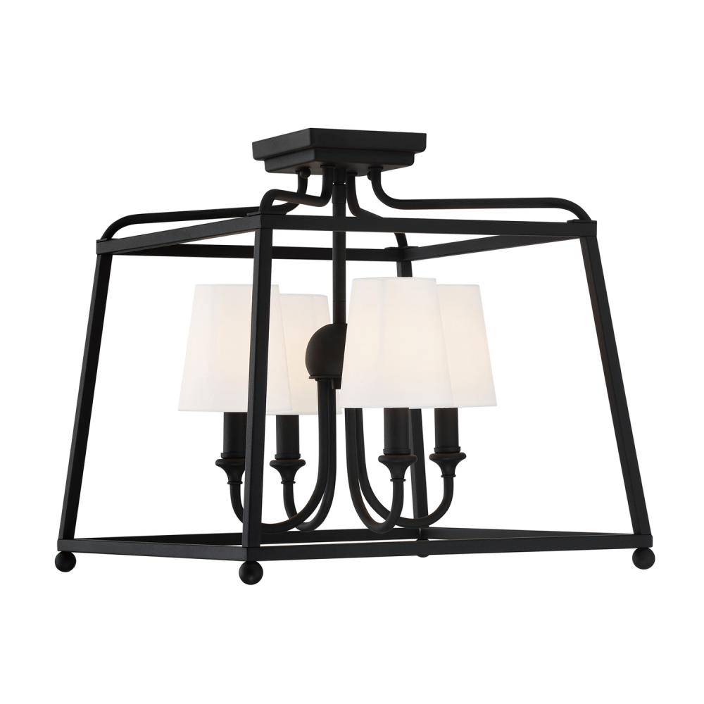 Libby Langdon Sylvan 16'' Black Forged Semi Flush Mount