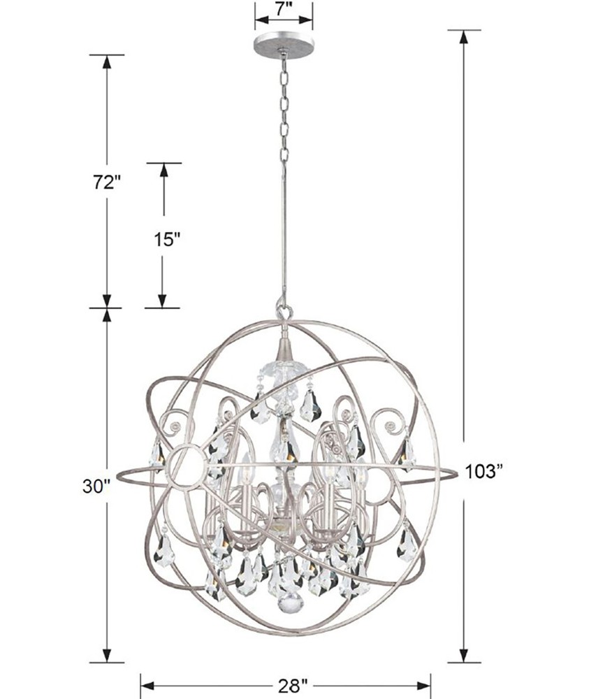 Solaris 6 Light Olde Silver Chandelier : 2DKYZ | Lighting Solaris 6 Light Olde Silver Chandelier : 2DKYZ | Lighting
