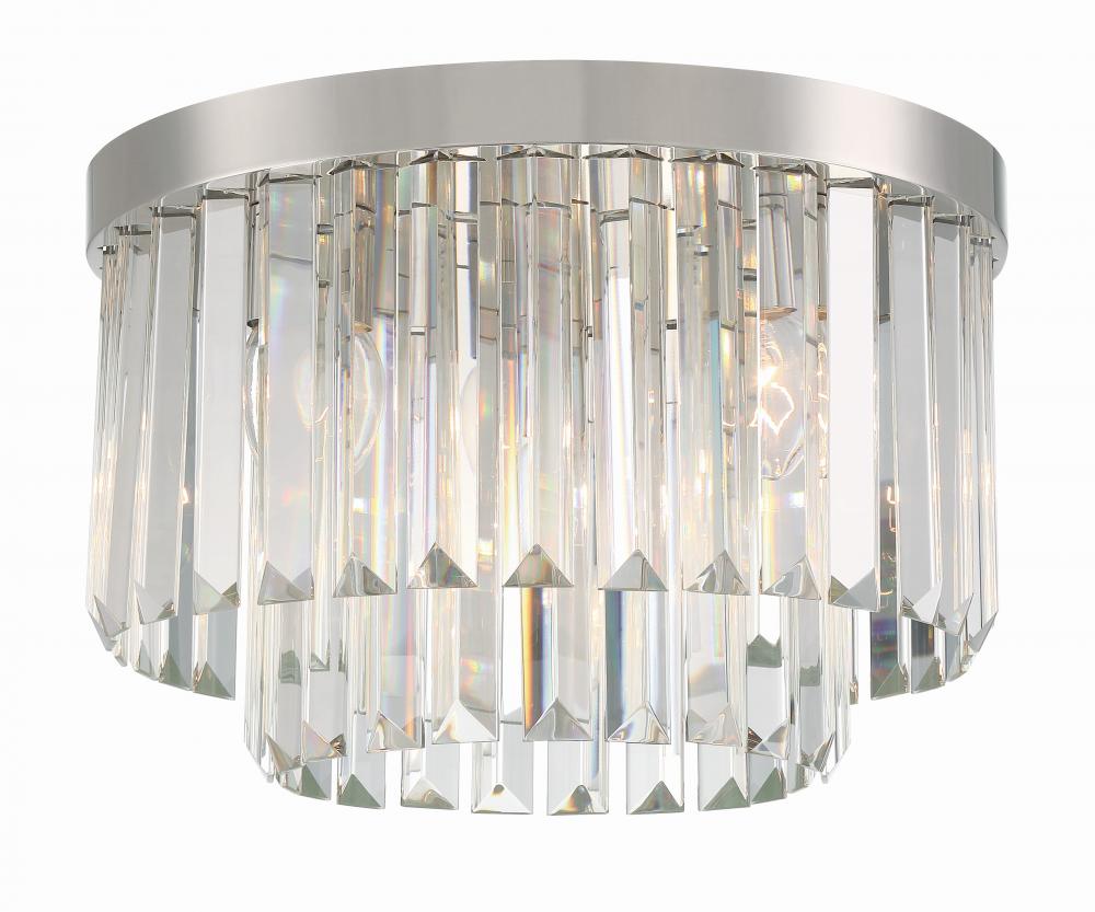 Hayes 4 Light Polished Nickel Flush Mount