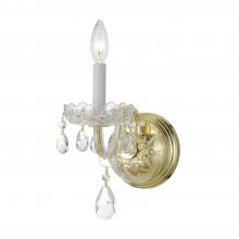 Crystorama 1031-PB-CL-MWP - Traditional Crystal 1 Light Hand Cut Crystal Polished Brass Sconce