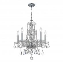 Crystorama 1061-CH-CL-MWP - Traditional Crystal 5 Light Hand Cut Crystal Polished Chrome Chandelier