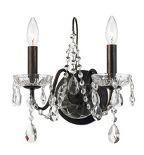 Crystorama 3022-EB-CL-MWP - Butler 2 Light Hand Cut Crystal English Bronze Wall Mount