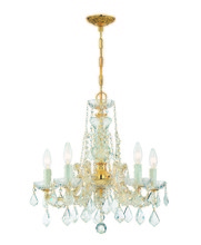 Crystorama 4476-GD-CL-MWP - Maria Theresa 5 Light Hand Cut Crystal Gold Mini Chandelier