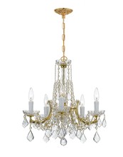 Crystorama 4576-GD-CL-MWP - Maria Theresa 5 Light Hand Cut Crystal Gold Mini Chandelier