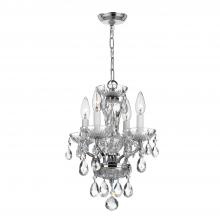 Crystorama 5534-CH-CL-I - Traditional Crystal 4 Light Clear Italian Crystal Polished Chrome Mini Chandelier