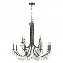 Crystorama 8829-VZ-CL-MWP - Bridgehampton 12 Light Hand Cut Crystal Vibrant Bronze Chandelier