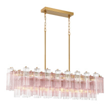Crystorama ADD-317-AG-SP - Addis 14 Light Aged Brass Linear Chandelier