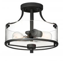 Designers Fountain 93311-BK - Jedrek 12.5" 2-Light Semi-Flush