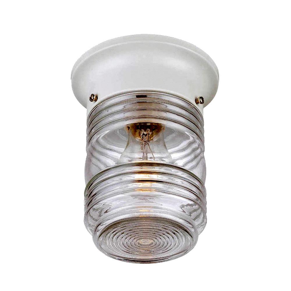 Builder's Choice Collection Ceiling-Mount 1-Light Outdoor White Light Fixture