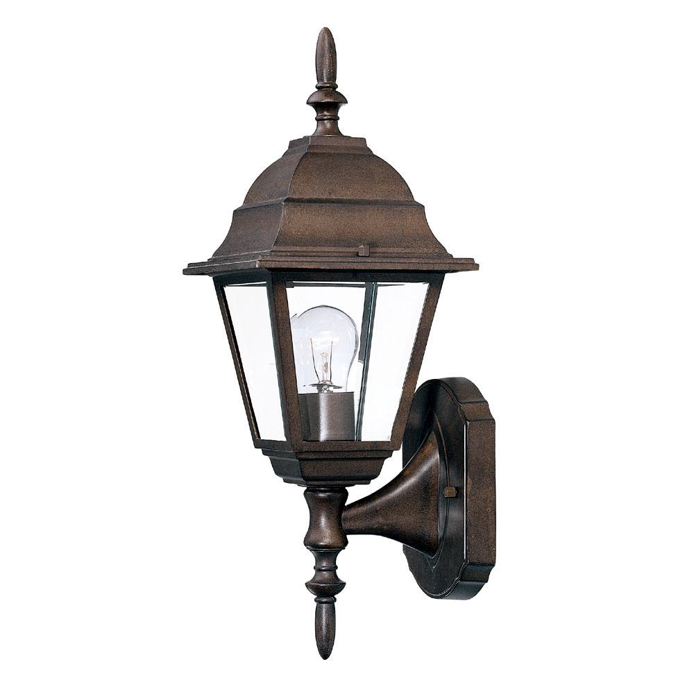 Builder's Choice Collection Wall-Mount 1-Light Outdoor Burled Walnut Fixture