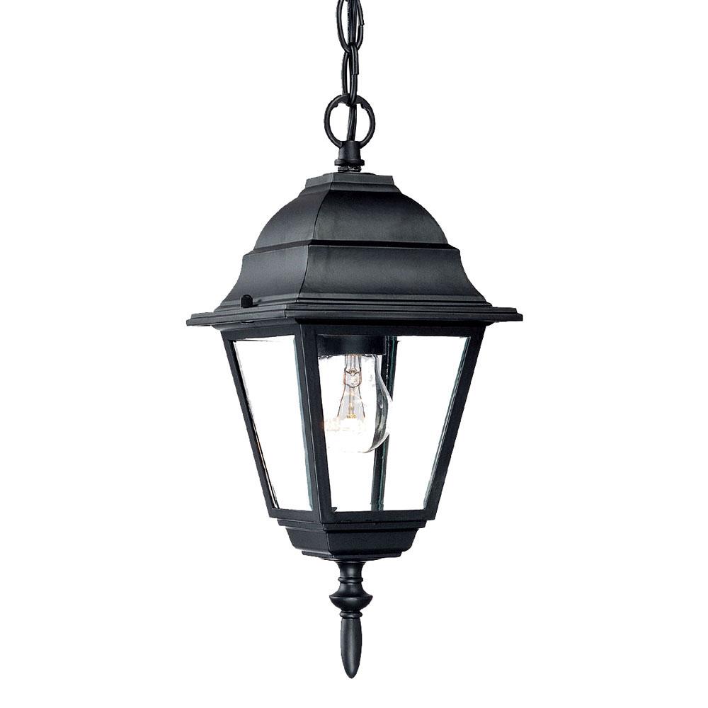 Builder's Choice Collection 1-Light Outdoor Matte Black Hanging Lantern