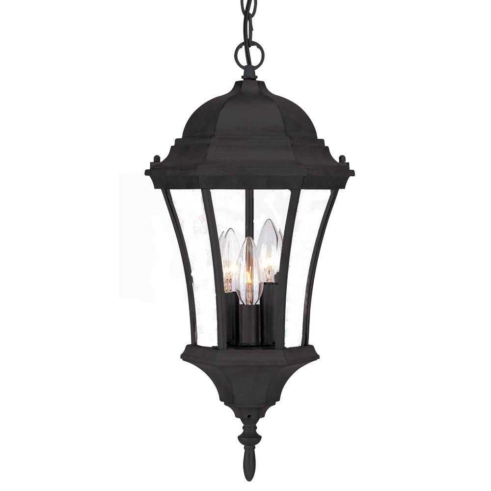 Bryn Mawr Collection Hanging Lantern 3-Light Outdoor Matte Black Light Fixture