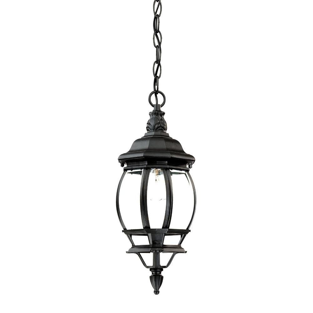 Chateau Collection Hanging Lantern 1-Light Outdoor Matte Black Light Fixture