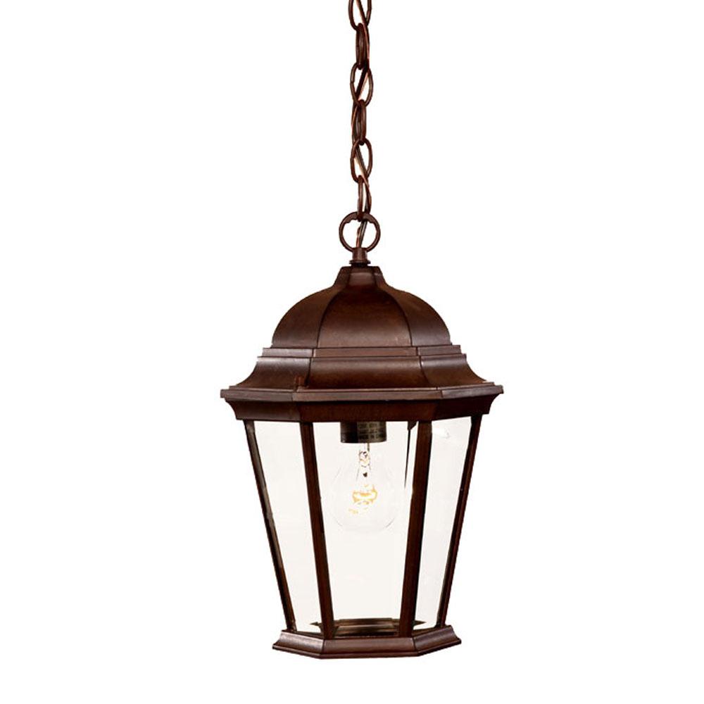 Richmond Collection Hanging Lantern 1-Light Outdoor Burled Walnut Light Fixture