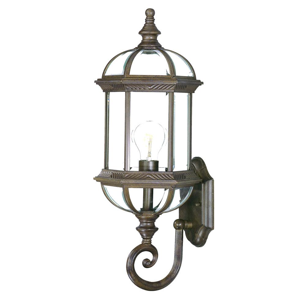Dover Collection Wall-Mount 1-Light Outdoor Burled Walnut Light Fixture