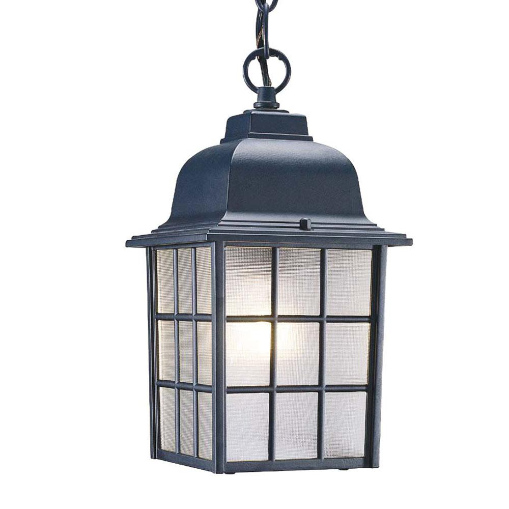 Nautica Collection Hanging Lantern 1-Light Outdoor Matte Black Light Fixture