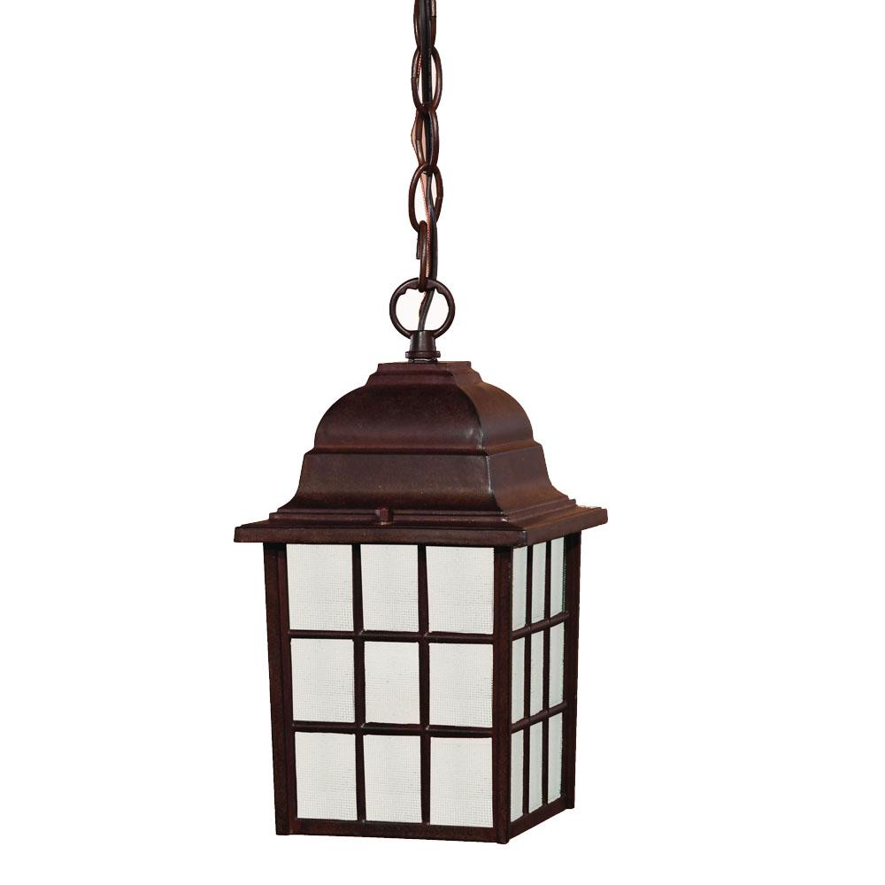 Nautica Collection Hanging Lantern 1-Light Outdoor Burled Walnut Light Fixture